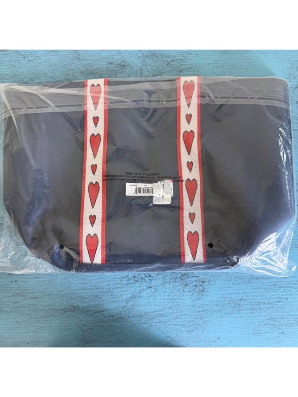 Brighton Velveteen Love Tote Bag With Heart Design & Red Straps New in Package - Picture 4 of 4